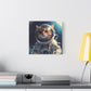 "Space Pupper Art" - Framed Canvas Print Colourful Wall Art