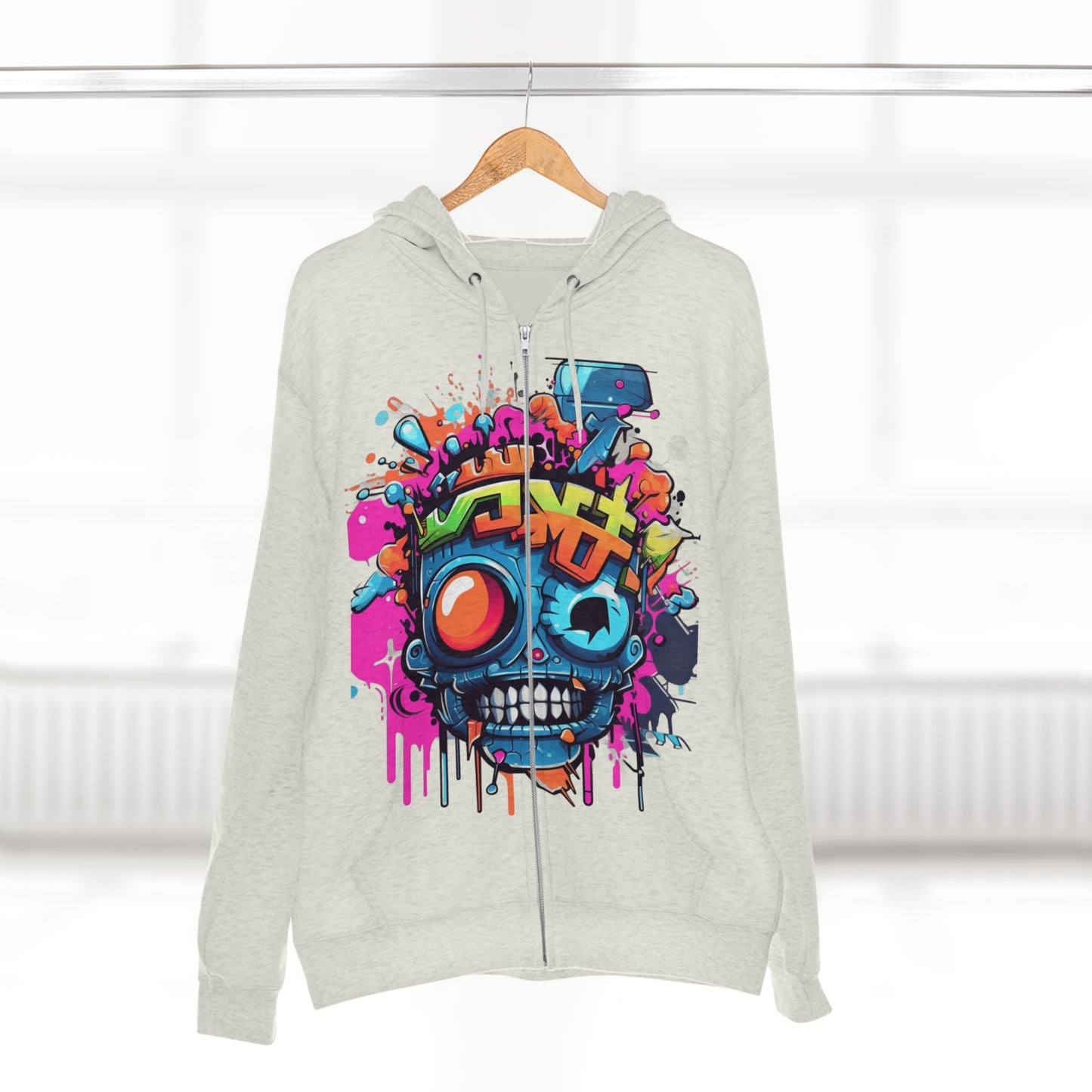 "Urban Tag Hoodie" - Hoodies Zip Up Long Sleeve Fleece Sweatshirts Hoodies