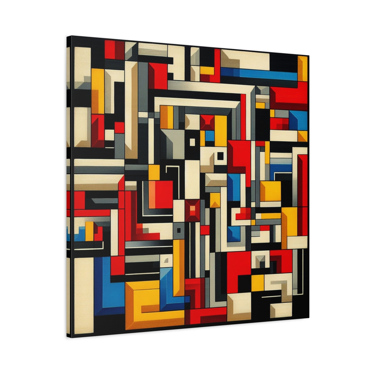 "Mondrian Muse" - Framed Canvas Print Colourful Wall Art