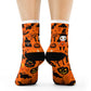 "Spooky Style: Hauntingly Fun Halloween Pattern Crew Socks - Perfect for Trick or Treating and Costume Parties!" - Men and Women Crew Socks Combed Athletic Sports Casual Classic