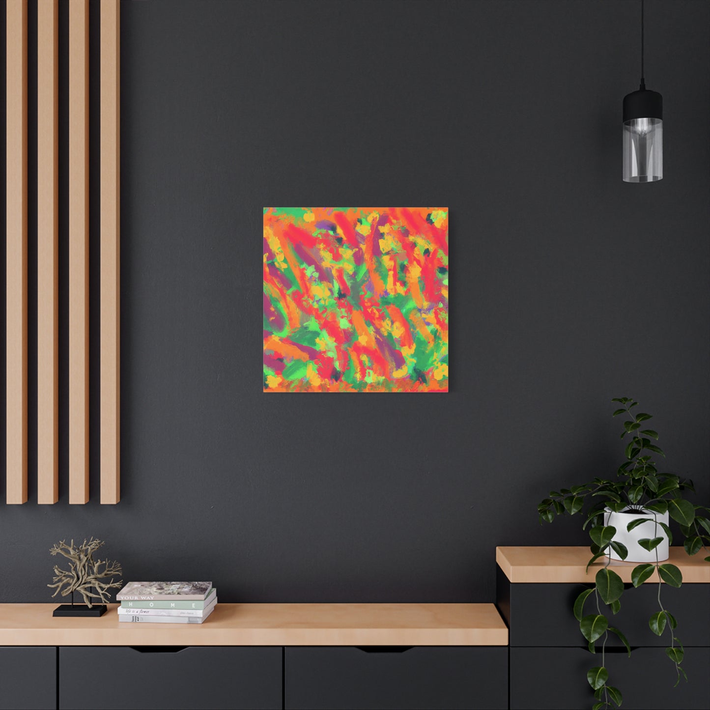 "Vibrant Office Art" - Framed Canvas Print Colourful Wall Art