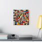 "Mondrian Muse" - Framed Canvas Print Colourful Wall Art