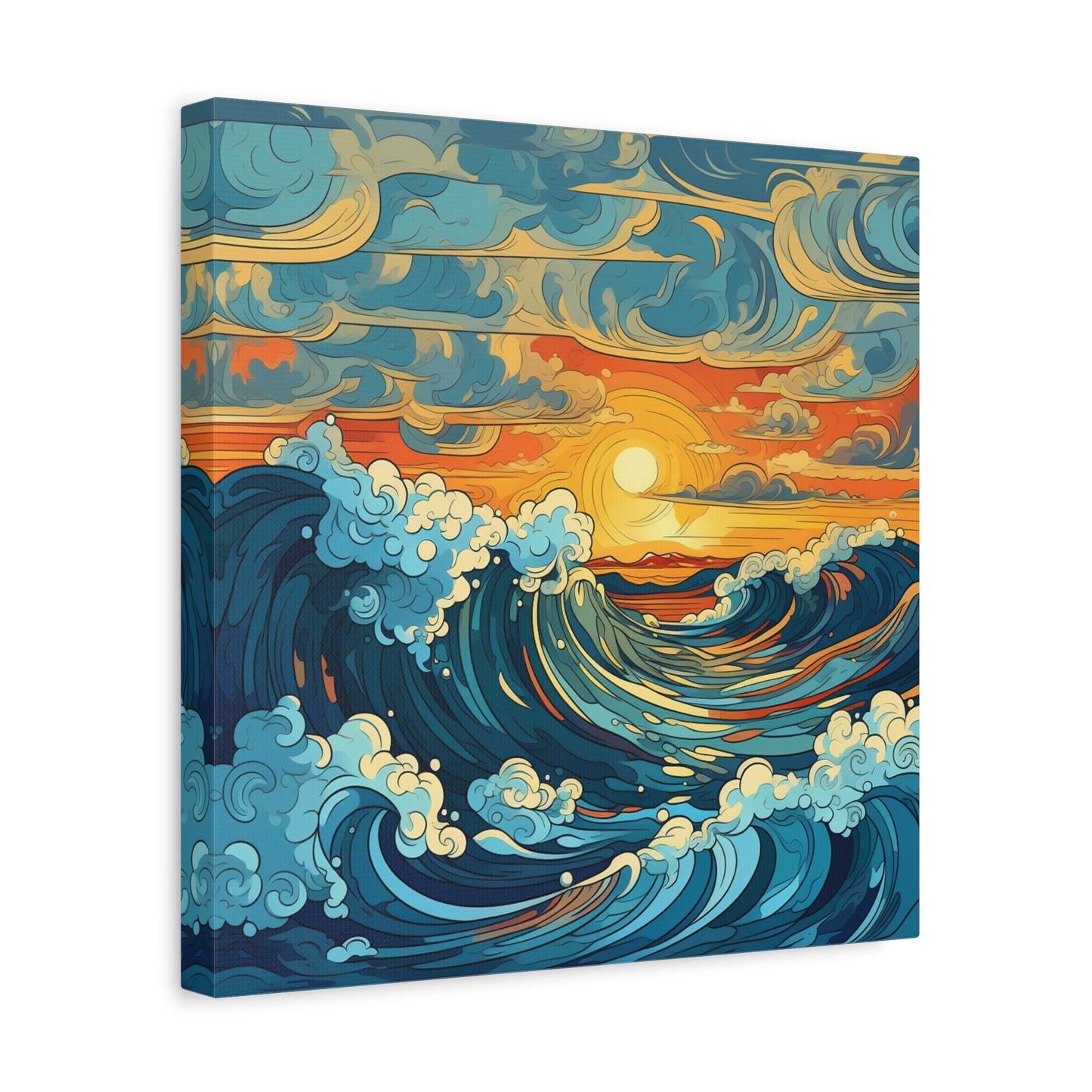 "Seaside Splash" - Framed Canvas Print Colourful Wall Art