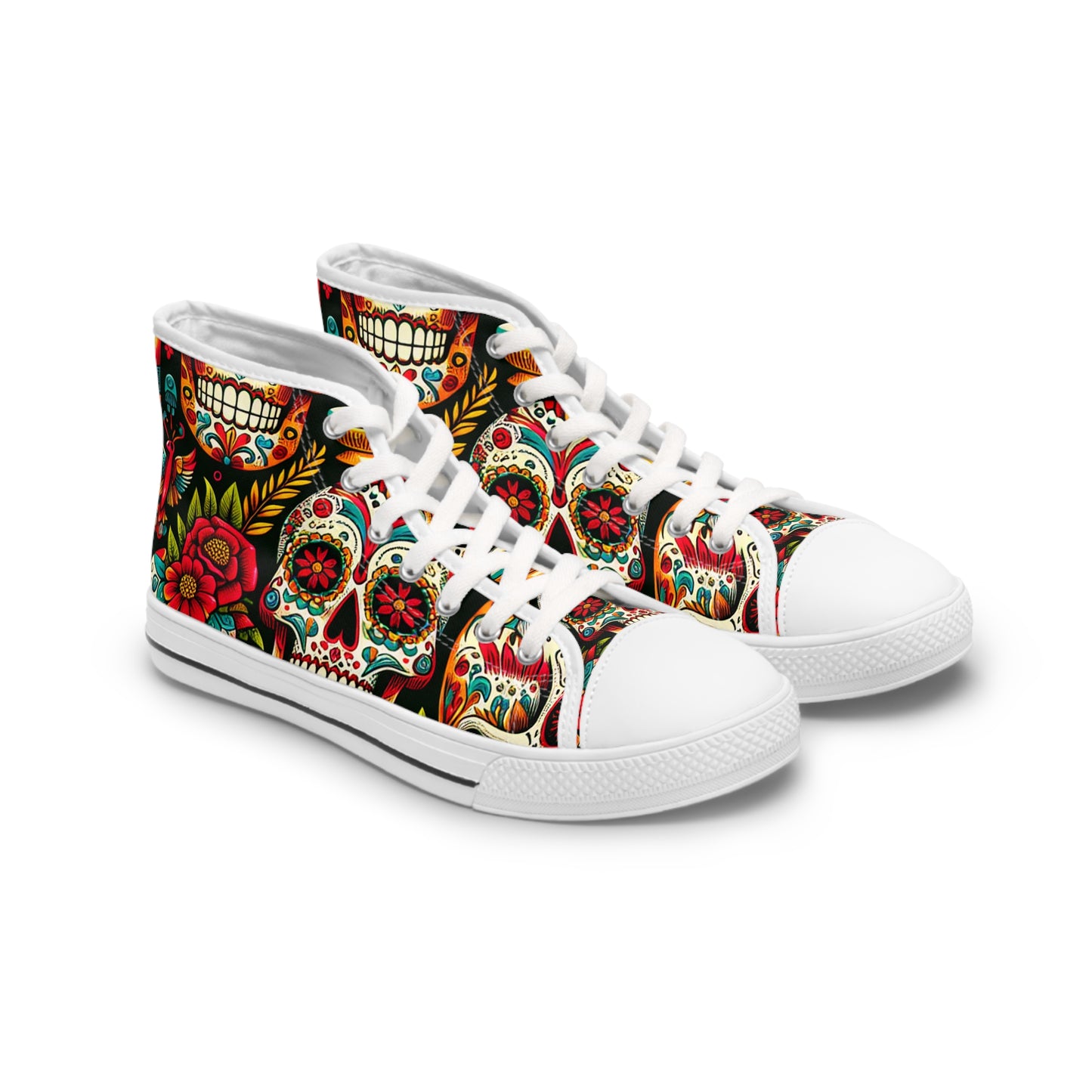 "Day of the Dead Delight High-Tops: A Vibrant Fusion of Mexican Culture and Contemporary Design"- High Top Trainers Fashion Sneakers