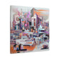 "Surreal Skyline: Abstract Harmony" - Framed Canvas Print Colourful Wall Art