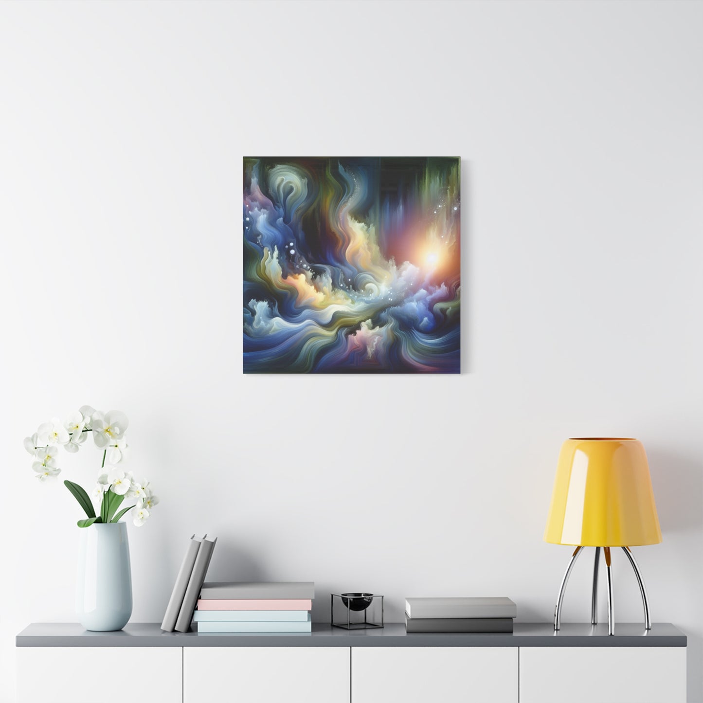 "Organic Ocean Abstract" - Framed Canvas Print Colourful Wall Art