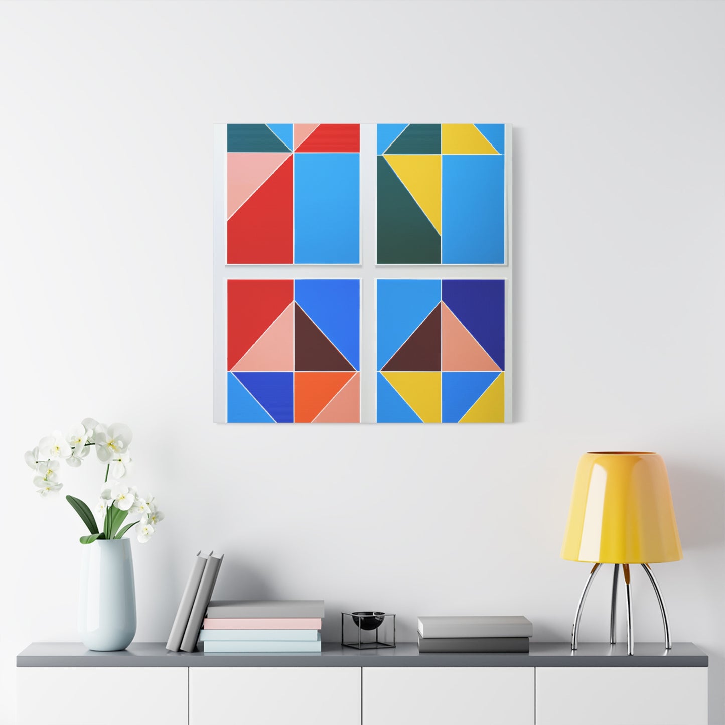 Geometric Triad Art - Canvas