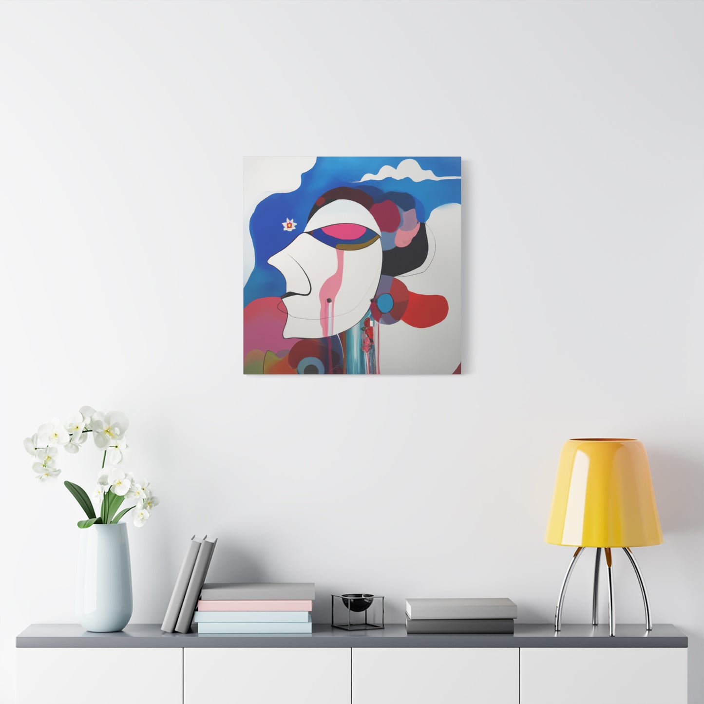 "Emotive Abstraction" - Framed Canvas Print Colourful Wall Art