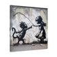 "AI Graffiti Transform" - Framed Canvas Print Colourful Wall Art