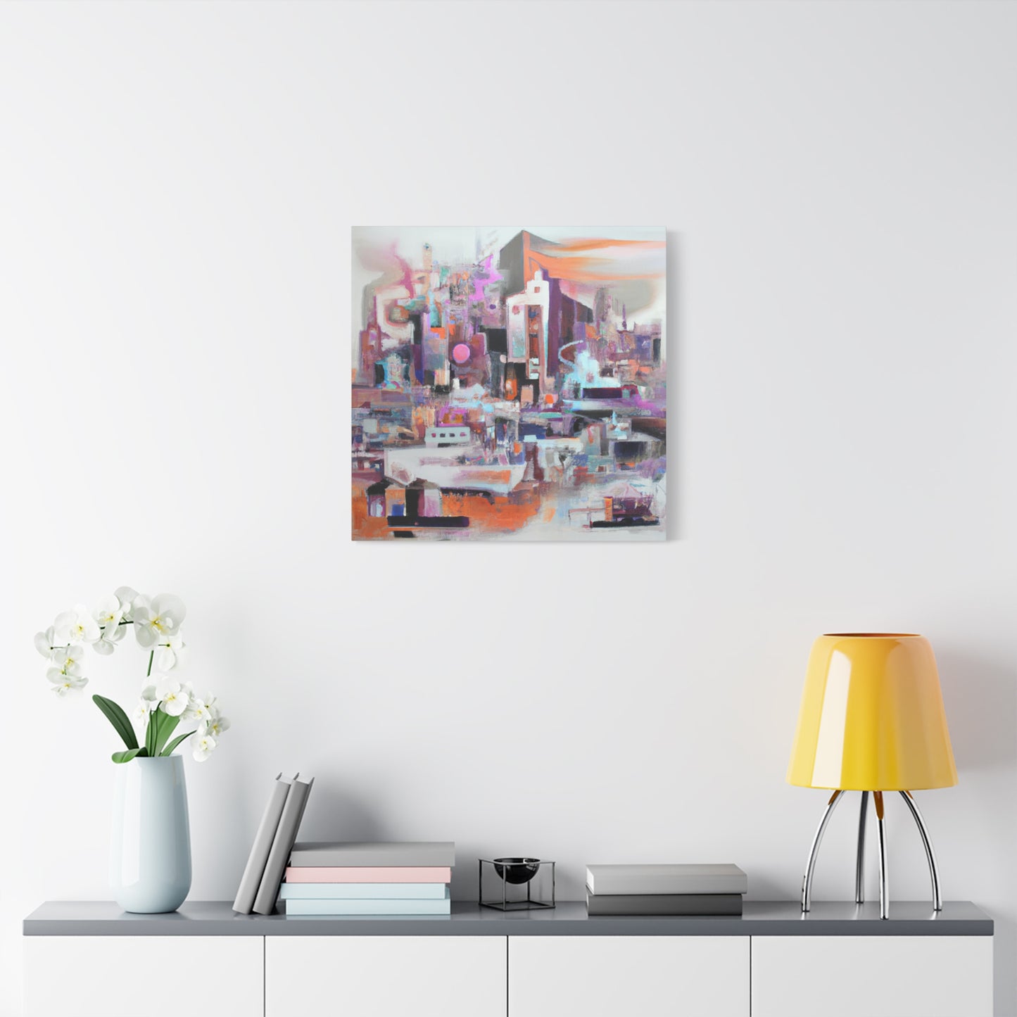 "Surreal Skyline: Abstract Harmony" - Framed Canvas Print Colourful Wall Art