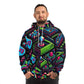 "Retro Arcade Coat" - Hoodies 3d Print Jumpers with Pockets Long Sleeve Sweatshirt Casual Streetwear