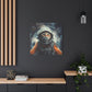 "Pawsome Space Art" - Framed Canvas Print Colourful Wall Art