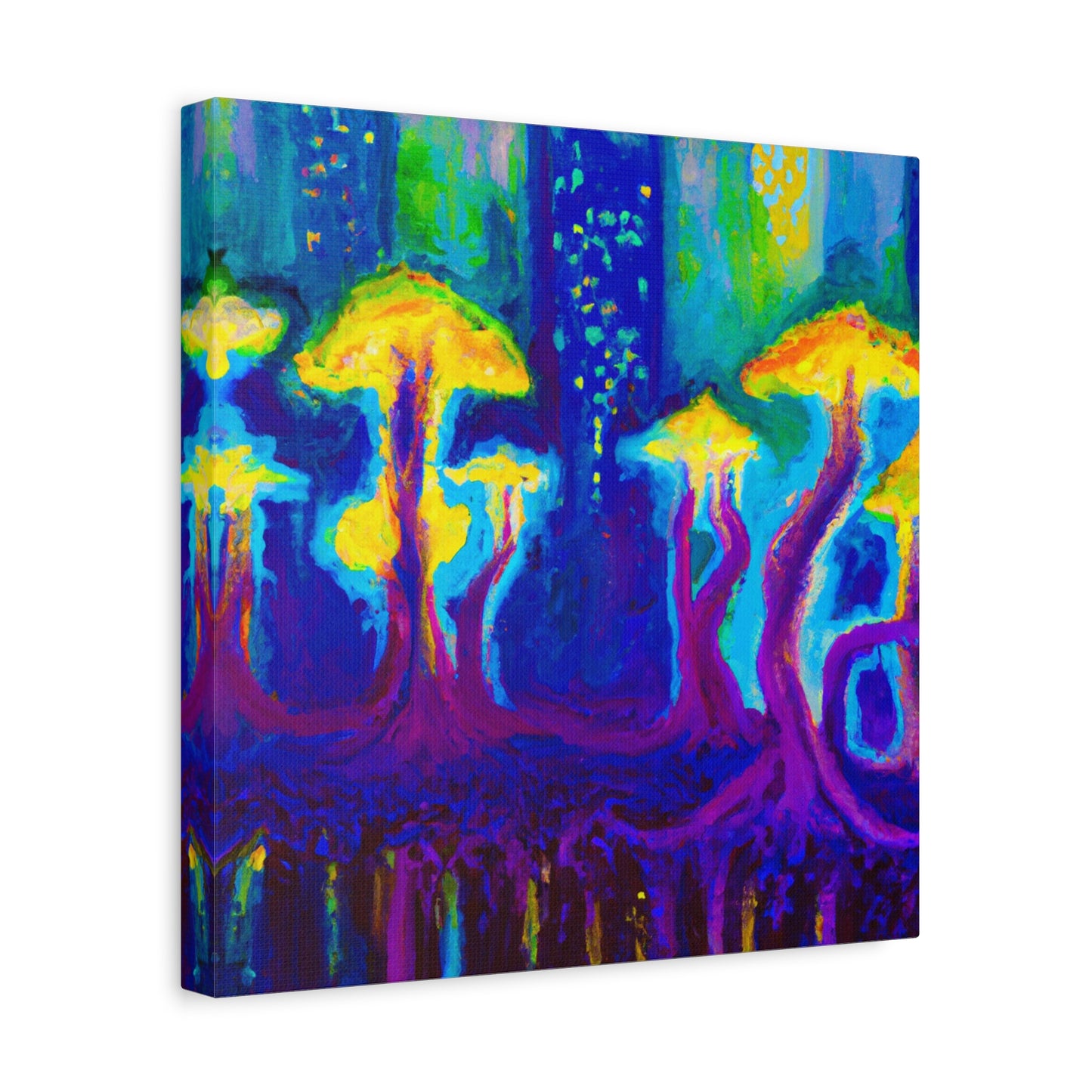 1. "Enchanted Fungi Cityscape"
2. "Luminous Urban Symphony"
3. "Melodic Wave Abstraction" - Framed Canvas Print Colourful Wall Art