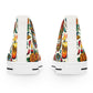 "Calavera Classics: A Colorful High-Top Sneaker Inspired by Day of the Dead Skulls and Traditional Textile Designs"- High Top Trainers Fashion Sneakers