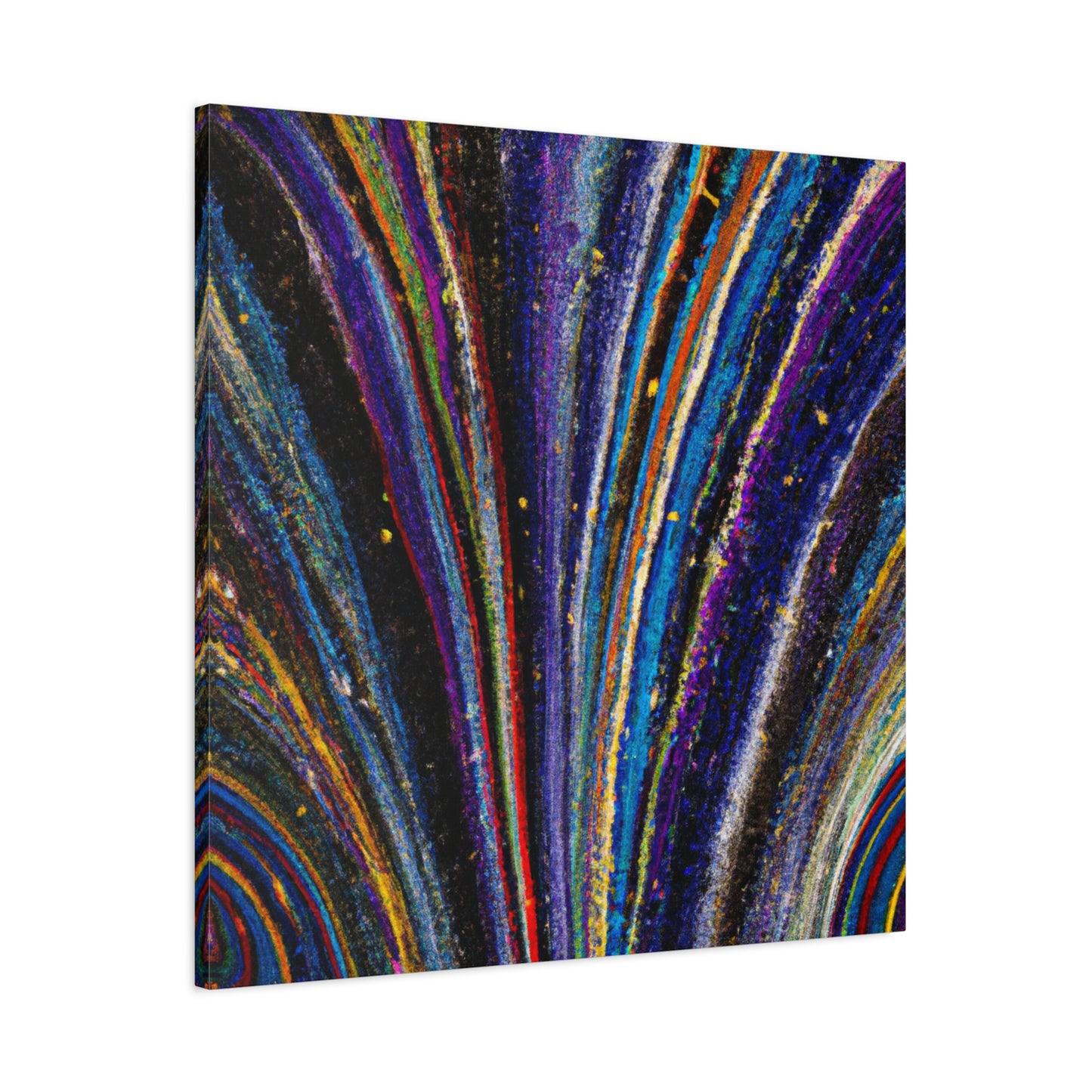 "Glimmering Abstraction" - Framed Canvas Print Colourful Wall Art