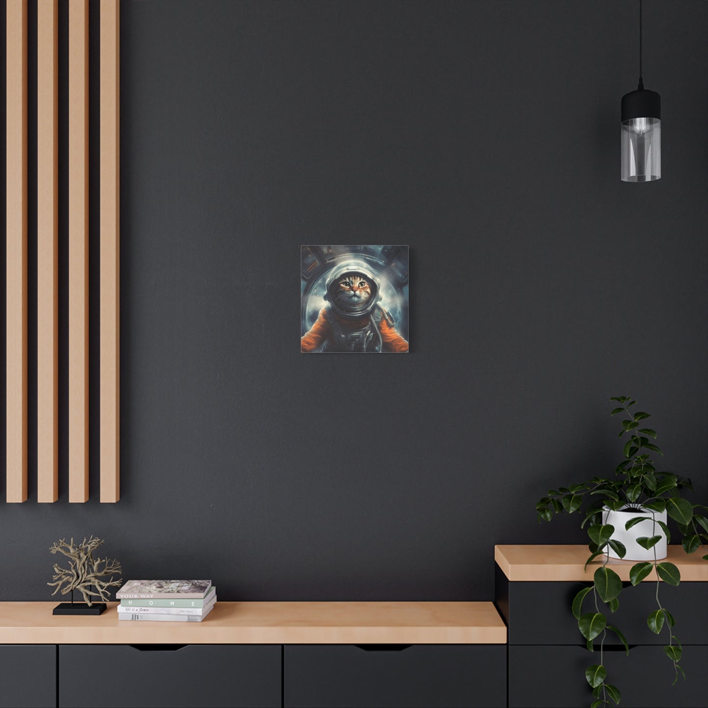 "Pawsome Space Art" - Framed Canvas Print Colourful Wall Art