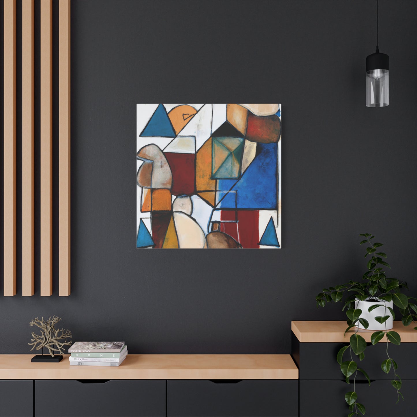 "Cubist Canvas Creations" - Framed Canvas Print Colourful Wall Art