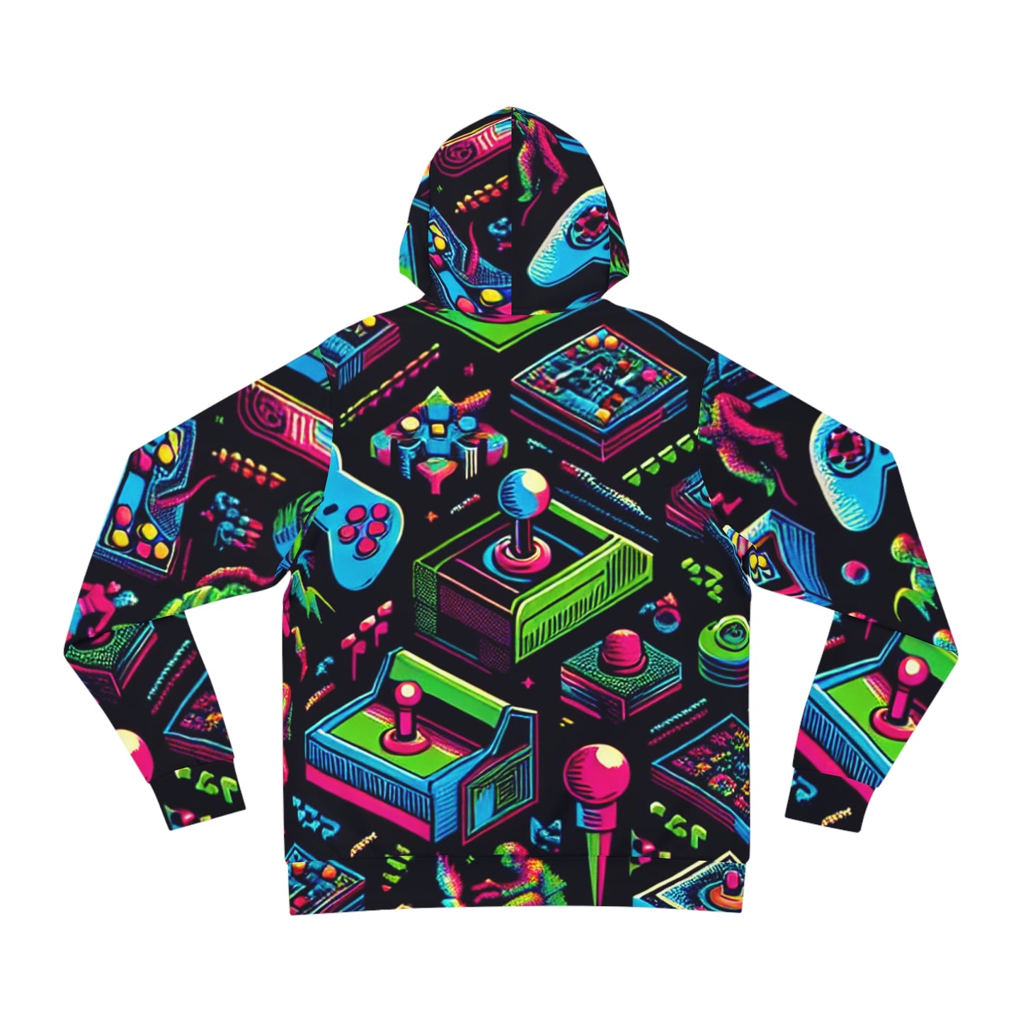 "Retro Arcade Coat" - Hoodies 3d Print Jumpers with Pockets Long Sleeve Sweatshirt Casual Streetwear