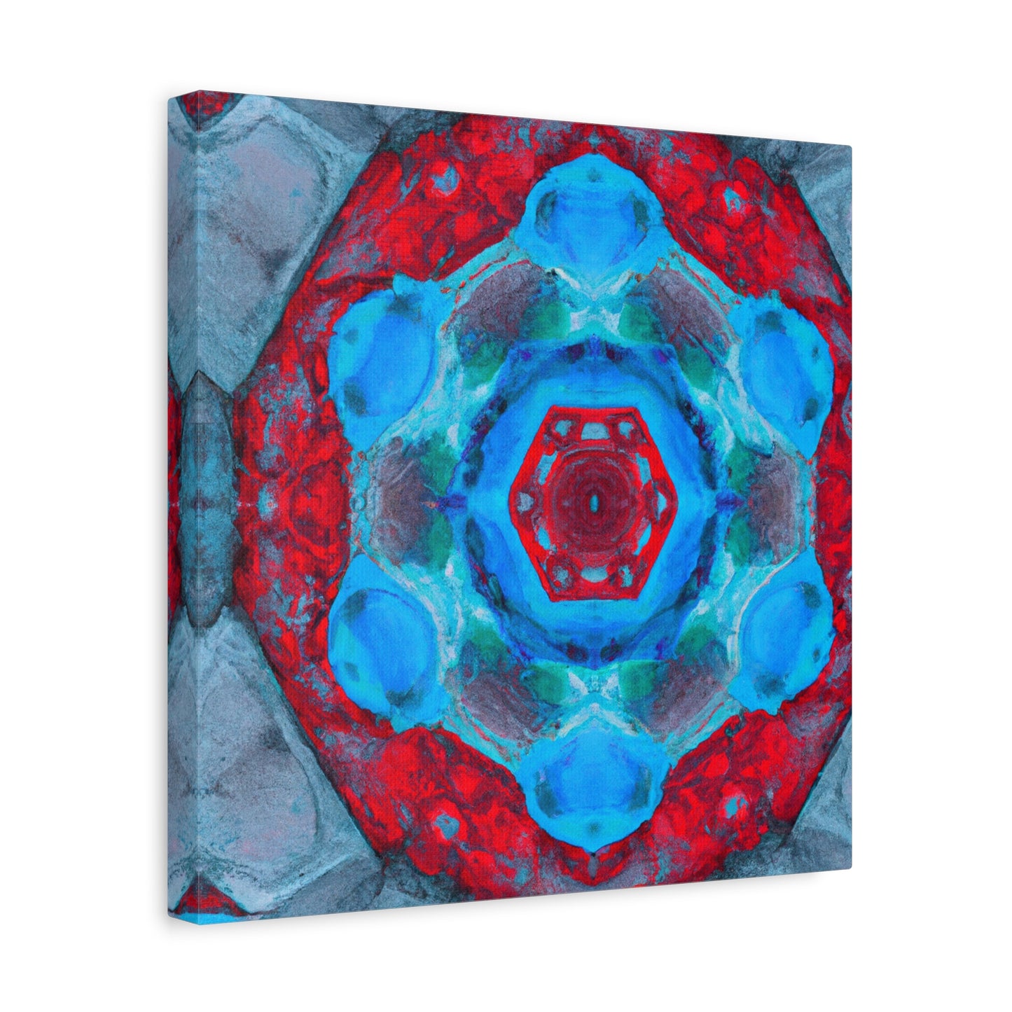 "Kaleidoscopic Dreamscape" - Framed Canvas Print Colourful Wall Art