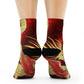 "Dragon and Phoenix Dynasty Crew Socks: A Majestic Fusion of Crimson and Gold Asian Textiles!" - Men and Women Crew Socks Combed Athletic Sports Casual Classic