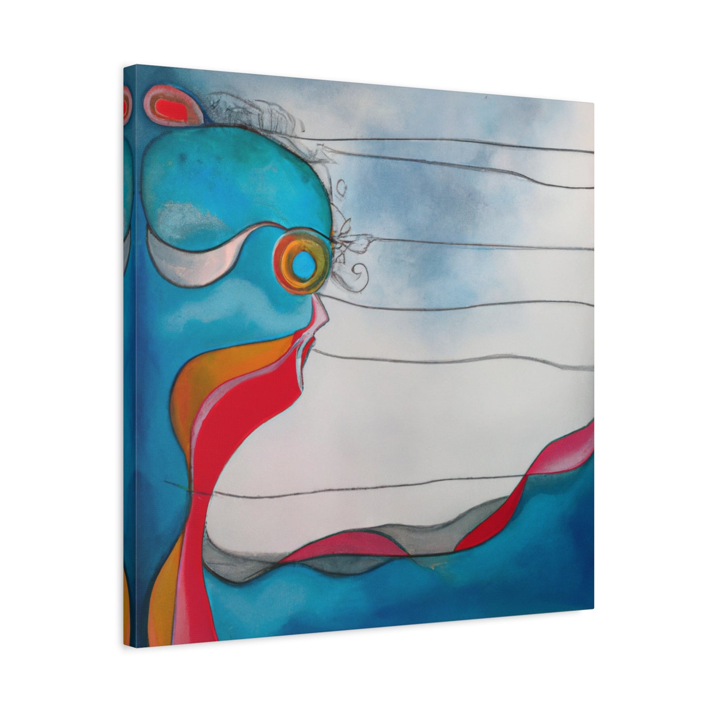 "Emotional Abstraction" - Framed Canvas Print Colourful Wall Art