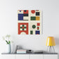 "Geometric Gallery" - Framed Canvas Print Colourful Wall Art