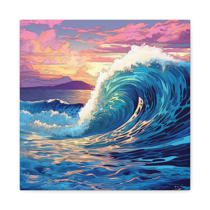 "Oceanic Swell Print" - Framed Canvas Print Colourful Wall Art