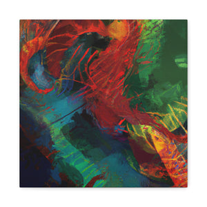 "Microcrystal Mosaic Futurism" - Framed Canvas Print Colourful Wall Art