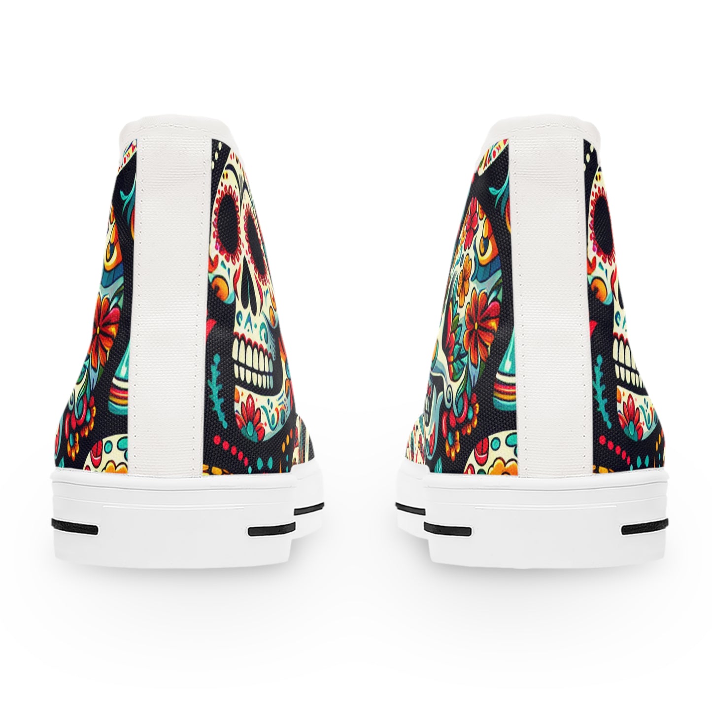 "Introducing the "Dia de los Muertos" High-Top Sneaker: Vibrant and Bold Celebratory Skulls Meet Classic Mexican Artistry. Step into the colorful traditions and vibrant energy- High Top Trainers Fashion Sneakers