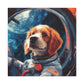 "Pawsome Space Art" - Framed Canvas Print Colourful Wall Art