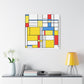 "Primary Polygonal Patterns" - Framed Canvas Print Colourful Wall Art