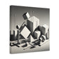 "Geometric Precision" - Framed Canvas Print Colourful Wall Art