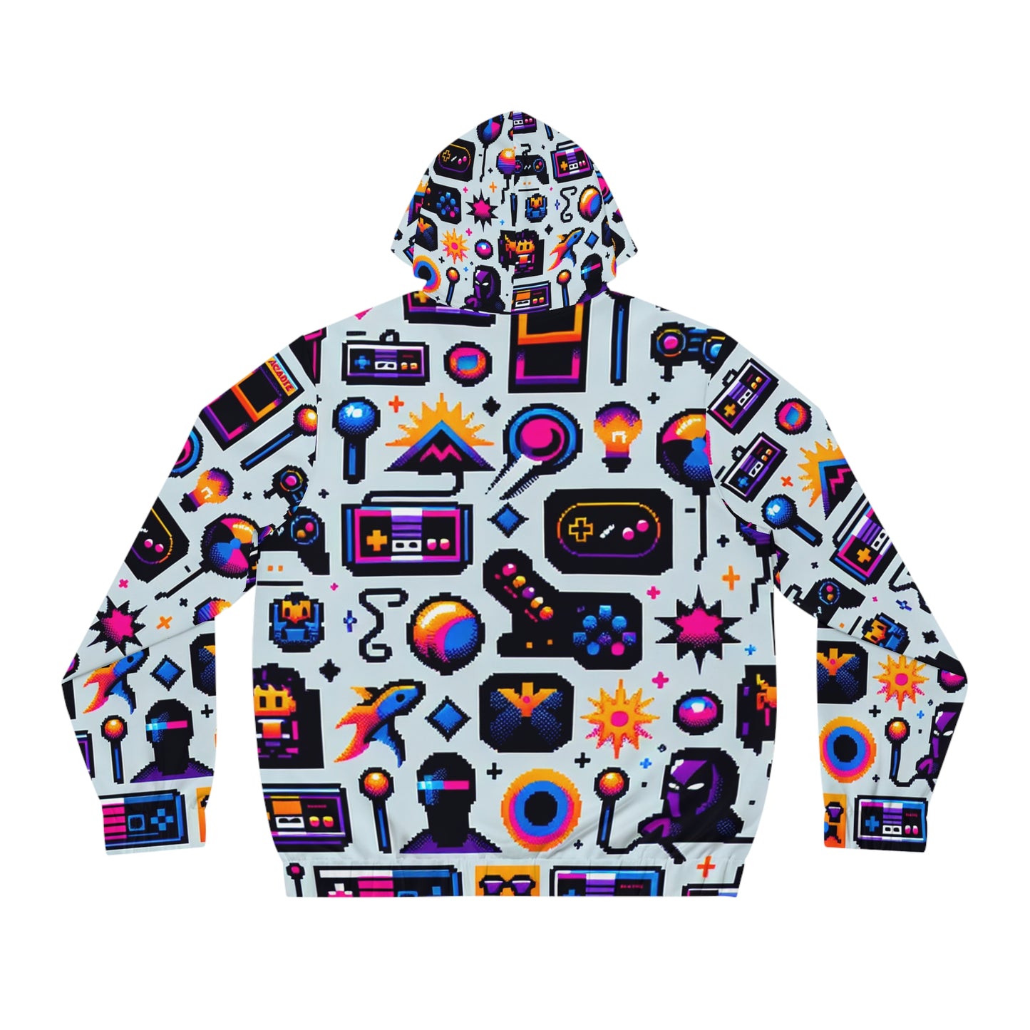 Arcade Pixel Print - Hoodies 3d Print Jupers with Pockets Long Sleeve