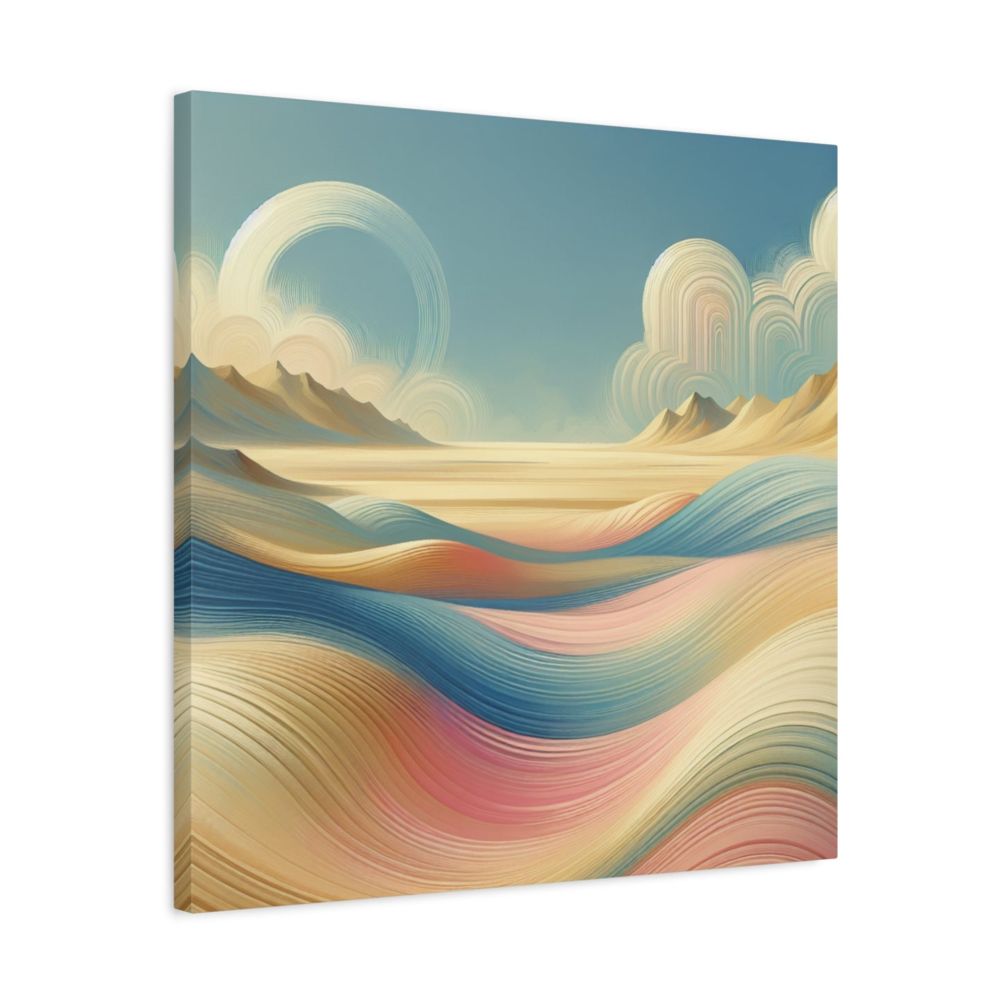 "Pastel Desert Dreams" - Framed Canvas Print Colourful Wall Art