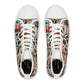 "Unleash Your Celebratory Spirit with Our Day of the Dead High-Top Sneaker: A Vibrant Fusion of Mexican Skulls and Colorful Textile Art"- High Top Trainers Fashion Sneakers