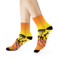 "African Sunset Safari Crew Socks: Embrace the Wild with Exotic Animal Silhouettes and Vibrant Textile Patterns!" - Men and Women Crew Socks Combed Athletic Sports Casual Classic