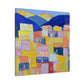 "Urban Geometry" - Framed Canvas Print Colourful Wall Art