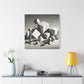 "Geometric Precision" - Framed Canvas Print Colourful Wall Art