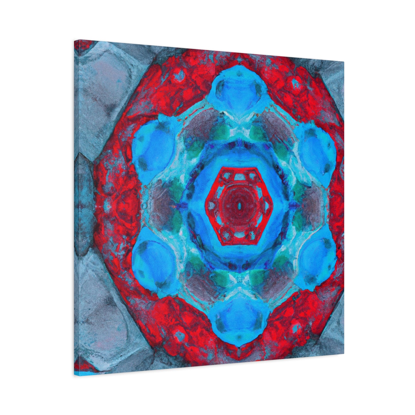 "Kaleidoscopic Dreamscape" - Framed Canvas Print Colourful Wall Art