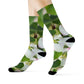 "Spring Blossom Collection: Delicate Apple Blossom Crew Socks in Refreshing Orchard-Inspired Textile" - Men and Women Crew Socks Combed Athletic Sports Casual Classic