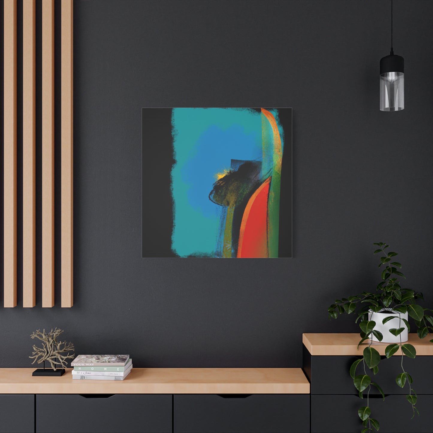 "Balanced Abstractions" - Framed Canvas Print Colourful Wall Art