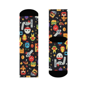 "Emoji Madness: Playful Crew Socks with Adorable Patterns!" - Men and Women Crew Socks Combed Athletic Sports Casual Classic