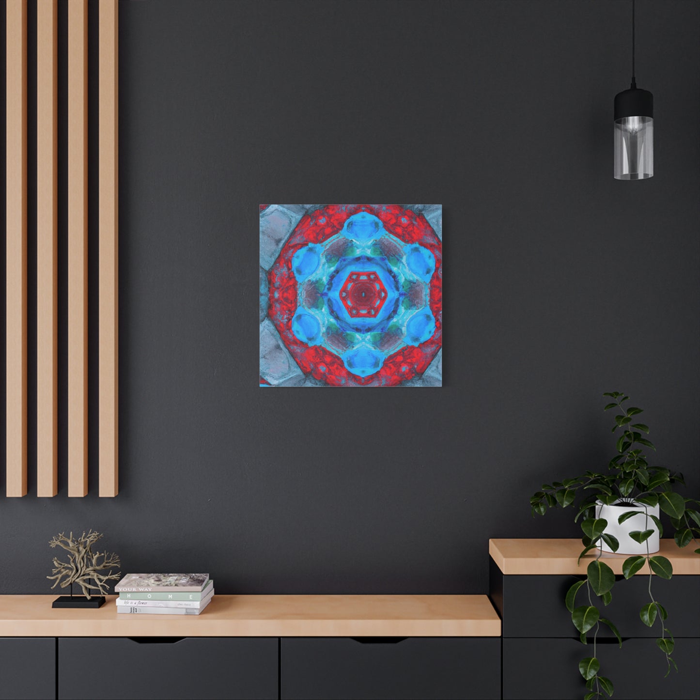 "Kaleidoscopic Dreamscape" - Framed Canvas Print Colourful Wall Art