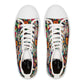 "Introducing 'Carnaval de los Muertos': The Festive High-Top Sneaker featuring a Vibrant Day of the Dead Textile Pattern. Celebrate life and culture with every- High Top Trainers Fashion Sneakers