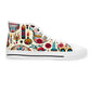 "Skull Fiesta: A Colorful Celebration of Life High-Top Sneaker - Featuring Vibrant Traditional Mexican Artistry and Dynamic Designs Perfect for Any Modern Look!"- High Top Trainers Fashion Sneakers