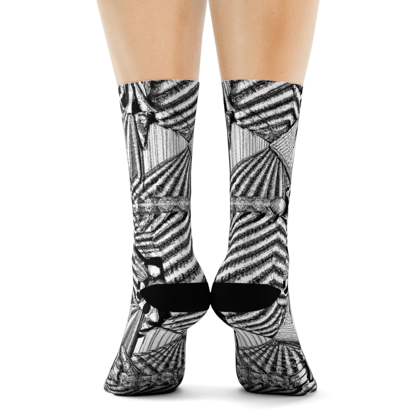 "Escher Euphoria: Optical Illusion Crew Socks for the Mind-Bending Fashionista" - Men and Women Crew Socks Combed Athletic Sports Casual Classic