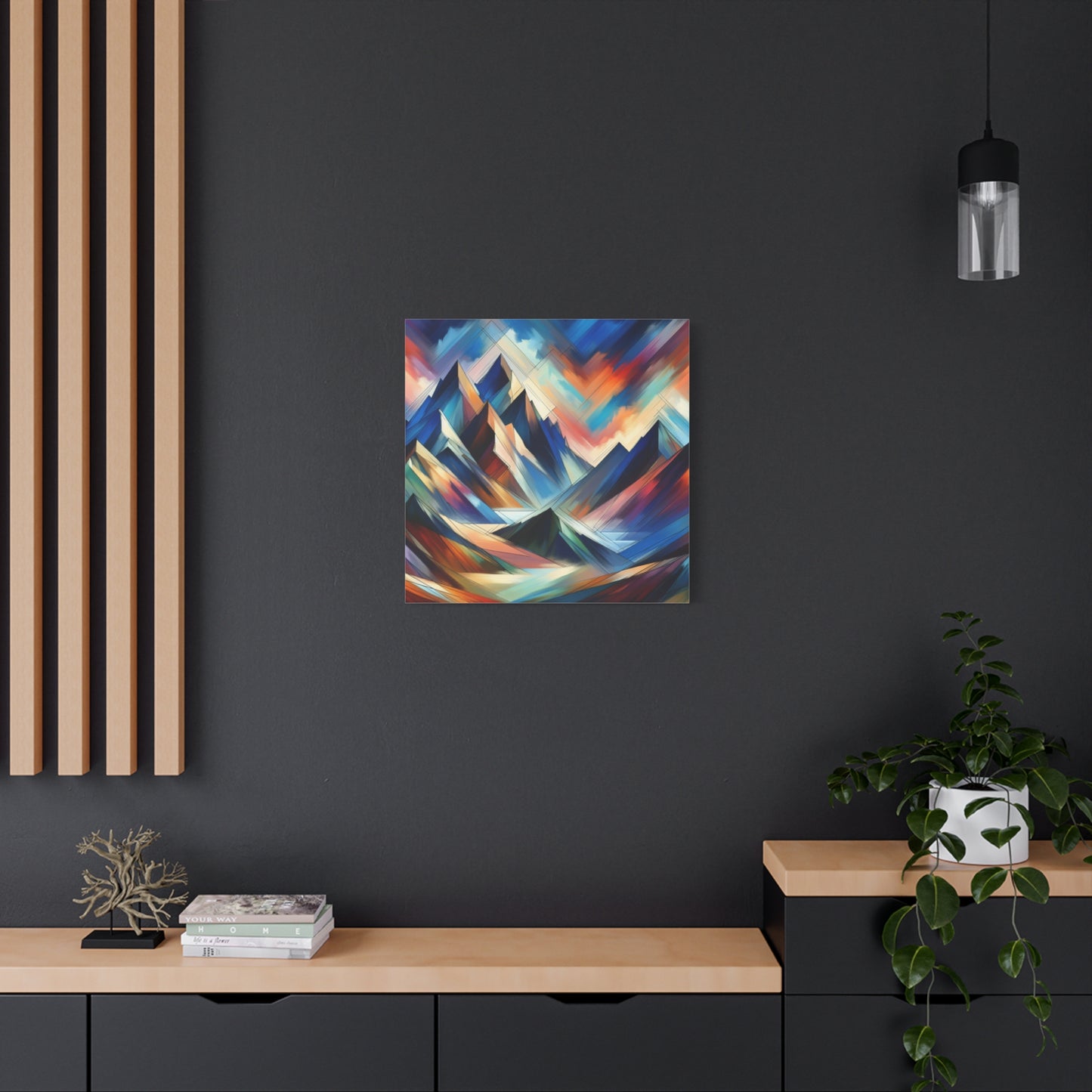 "Mystic Summit" - Framed Canvas Print Colourful Wall Art