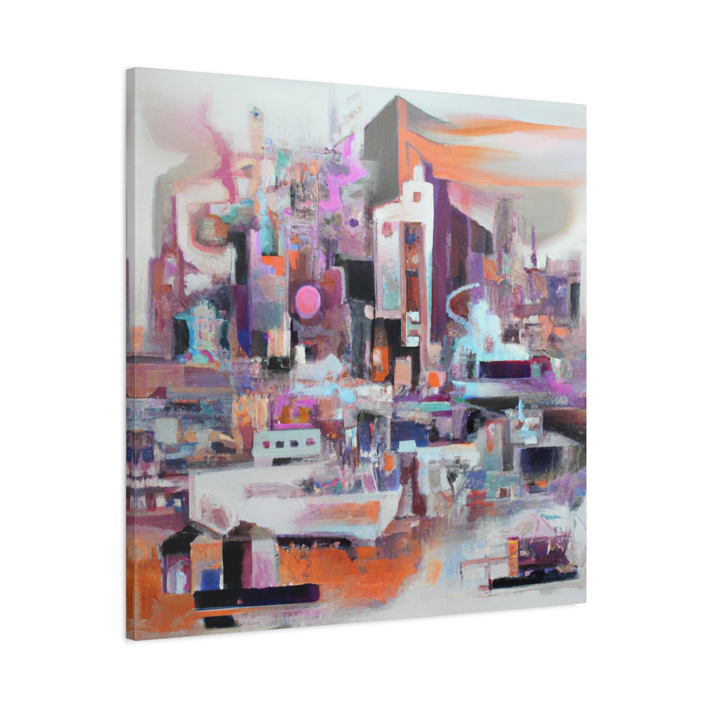 "Surreal Skyline: Abstract Harmony" - Framed Canvas Print Colourful Wall Art