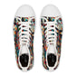 "Introducing the "Dia de los Muertos" High-Top Sneaker: Vibrant and Bold Celebratory Skulls Meet Classic Mexican Artistry. Step into the colorful traditions and vibrant energy- High Top Trainers Fashion Sneakers