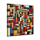 "Mondrian Muse" - Framed Canvas Print Colourful Wall Art